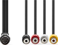 Nedis CAGL20450BK02 DIN 5 apa - 4x RCA anya Kábel (0.2m)