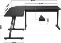 Huzaro Hero 6.0 Gamer asztal RGB LED világítással - Fekete