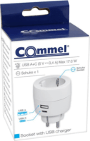 Commel 240801 1x USB Type-A / 1x USB Type-C Hálózati töltő - Fehér (17W)