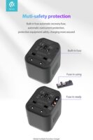 Devia többfunkciós globális hálózati töltő adapter - Fekete
