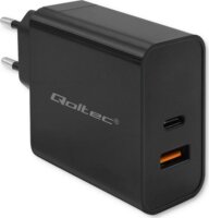 Qoltec 52380 Super Quick 1x USB Type-C / 1x USB Type-A Hálózati töltő - Fekete (65W)