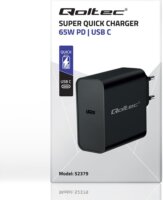 Qoltec 52379 Super Quick 1x USB Type-C Hálózati töltő - Fekete (65W)