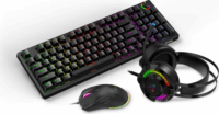 Yenkee YGS 03 Eclipse Prémium Vezetékes Mechanikus Gaming Billentyűzet + Egér + Fejhallgató (Fekete) - Cseh