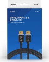 Savio CL-176 Displayport 1.4 - Displayport 1.4 Kábel 3m - Fekete