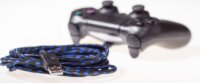 Snakebyte 600787 USB Type-A apa - MÍicroUSB apa Adat és töltő kábel - Fekete/Kék (4m)