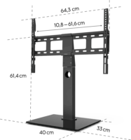Hama 220867 32"-65" LCD TV/Monitor tartó állvány - Fekete
