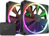 NZXT F140 RGB 140mm PWM Rendszerhűtő - Fekete (2db/csomag)