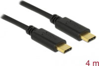 Delock 83868 USB Type-C apa - USB Type-C apa 2.0 Adat és töltő kábel - Fekete (4m)