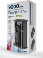 Gembird PB09-TQC3-01 Powerbank 9000mAh (3A / 5-12V) - Fekete