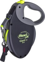 Flexi Giant Neon M/8m Csévélő szalagos kutyapóráz - Fekete