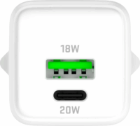 Yenkee YAC G38 Volt GaN 1x USB Type-C / 1x USB Type-A Hálózati töltő - Fehér (20W)