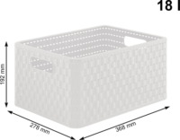 Rotho Country 3 részes Műanyag Tárolókomód 18L/kosár - Fehér/Szürke