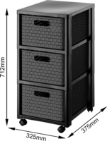 Rotho Country 3 részes Műanyag Tárolókomód 18L/kosár - Antracit