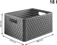 Rotho Country 3 részes Műanyag Tárolókomód 18L/kosár - Antracit