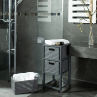 Rotho Country 3 részes Műanyag Tárolókomód 18L/kosár - Antracit