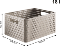 Rotho Country 3 részes Műanyag Tárolókomód 18L/kosár - Szürke/Bézs