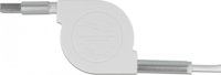 Delock 85850 USB-A apa - USB-C/Micro USB/Lightning apa Visszahúzható töltőkábel - Fehér (1m)