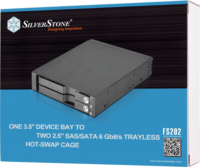 SilverStone SST-FS202B 3.5" - 2x 2.5" HDD/SSD beépítő keret