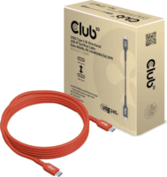 Club3D CAC-1513 USB-C apa - USB-C apa 2.0 Adat és töltőkábel - Piros (3m)