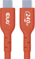 Club3D CAC-1513 USB-C apa - USB-C apa 2.0 Adat és töltőkábel - Piros (3m)
