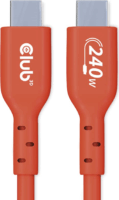 Club3D CAC-1511 USB-C apa - USB-C apa 2.0 Adat és töltőkábel - Piros (1m)