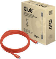 Club3D CAC-1515 USB-C apa - USB-C apa 2.0 Adat és töltőkábel - Piros (4m)