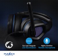 Nedis GHST410BK Vezetékes Gaming Headset - Fekete
