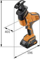 Fein ASAS 18-21 K AS Akkumulátoros orrfűrész (Akku és töltő nélkül)