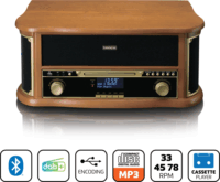 Lenco TCD-2571 Rádió és Bakelit Lemezjátszó - Barna