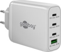 Goobay 65556 3x USB-C / USB-A Hálózati Gyorstöltő Adapter 100W - Fehér