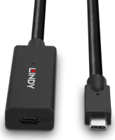 Lindy 43364 USB-C apa - USB-C anya 3.2 Gen 2 Aktív hosszabbító kábel - Fekete (5m)