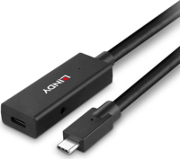 Lindy 43364 USB-C apa - USB-C anya 3.2 Gen 2 Aktív hosszabbító kábel - Fekete (5m)