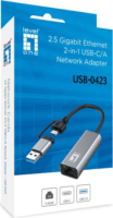 LevelOne USB-0423 USB-C/A apa - RJ45 anya Adapter