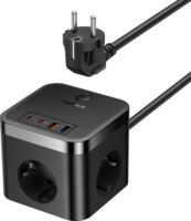 Baseus PowerCombo 250V Elosztó 3 aljzatos 1.5m - Fekete
