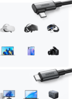 Ugreen USB-C apa - USB-C apa Adat és töltőkábel - Fekete (5m)