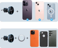 Joyroom JR-ZS240 Mágneses Mobiltelefon autós tartó/töltő - Fekete