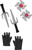 Widmann : Piros harcos Ninja jelmez fegyverekkel - 116 cm