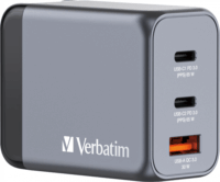 Verbatim 32201 GaN 2x USB-C / USB-A Hálózati töltő - Szürke (65W)