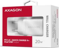 Axagon ACU-PQ20W 2x USB-A / USB-C Hálózati töltő - Fehér (20W)
