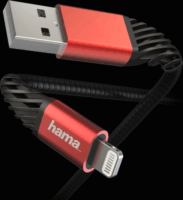 Hama Extreme USB-A apa - Lightning apa 2.0 Adat és töltőkábel - Fekete/Piros (1.5m)
