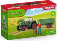Schleich Farm World Traktor pótkocsival - Zöld