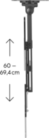 Hama 118086 32"-65" LCD TV/Monitor mennyezeti tartó - Fekete (1 kijelző)
