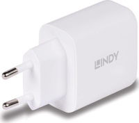 Lindy 73428 1x USB Type-A / 1x USB Type-C GaN Hálózati töltő - Fehér (65W)