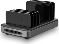 Lindy 73436 3x USB Type-A / 3x USB Type-C Hálózati töltő - Fekete (160W)