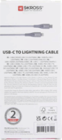 Skross USBC-TO-LIGHT-120-STEEL-1 USB Type-A apa - Lightning apa 2.0 Adat és töltőkábel - Szürke (1.2m)