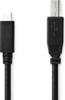 Nedis CCGB60650BK20 USB Type-C apa - USB Type-B apa 2.0 Adat és töltő kábel - Fekete (2m)