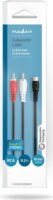Nedis CAGB24020BK02 RCA anya - 2x RCA apa Kábel (0.2m)