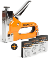 Handy 10442 Tűzőgép + 3 féle kapocs készlet - Narancssárga