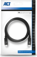 ACT AC7451 USB-C apa - USB-C apa 4.0 Adat és töltőkábel - Fekete (0.8m)