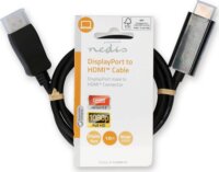Nedis CCGL37100BK10 DisplayPort 1.2 - HDMI Kábel 1m - Fekete
